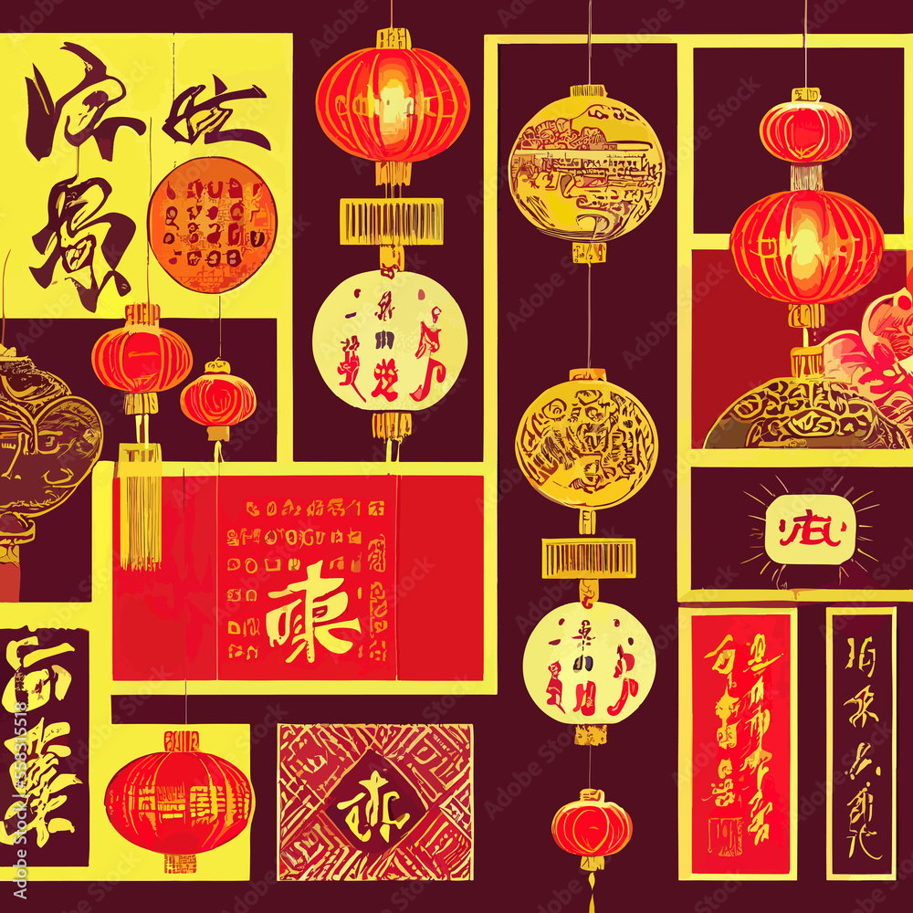 traditional Chinese lanterns background