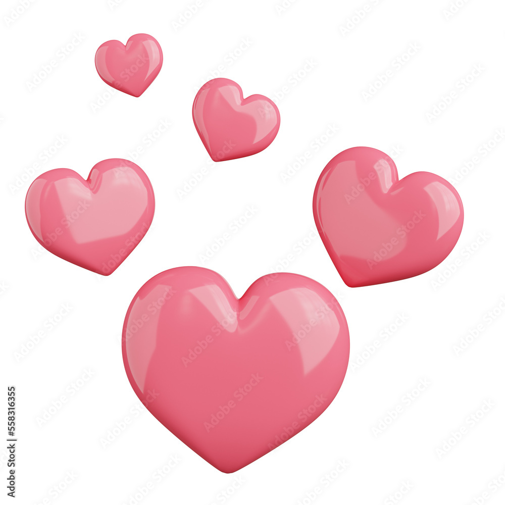 3d rendering of pink heart icon