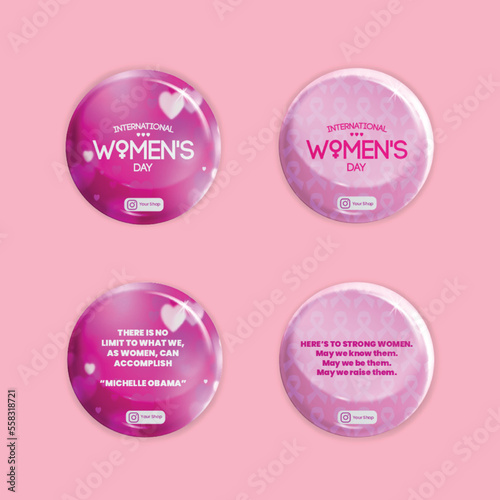Badges International Woman Day Motivation