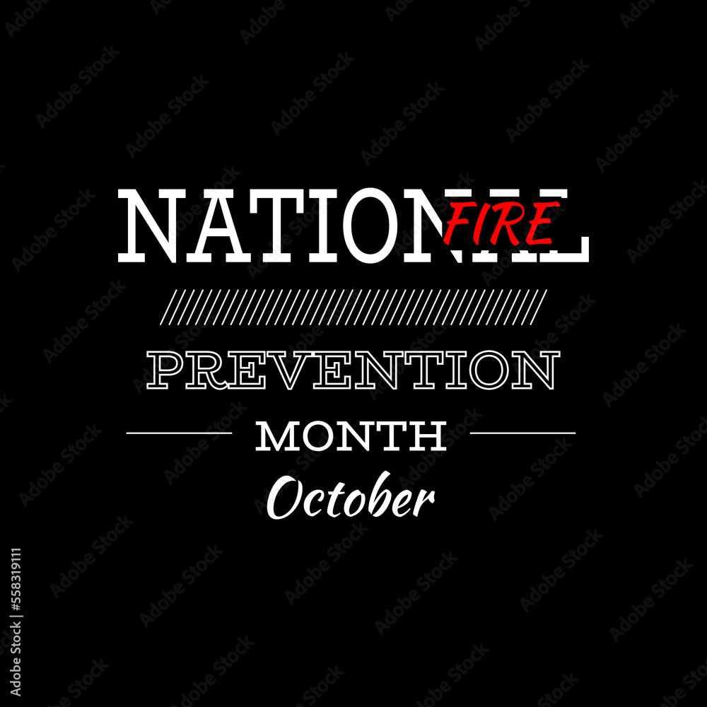 Vector illustration on the theme of national Fire prevention month observed each year during October.