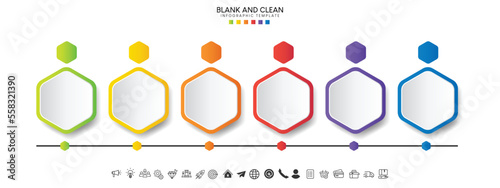 Blank and clean. Steps business data visualization timeline process infographic template design