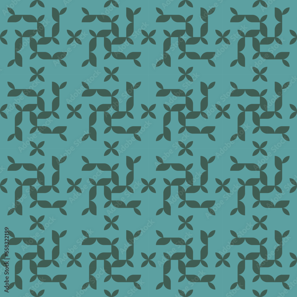 seamless geometric pattern with green ornament