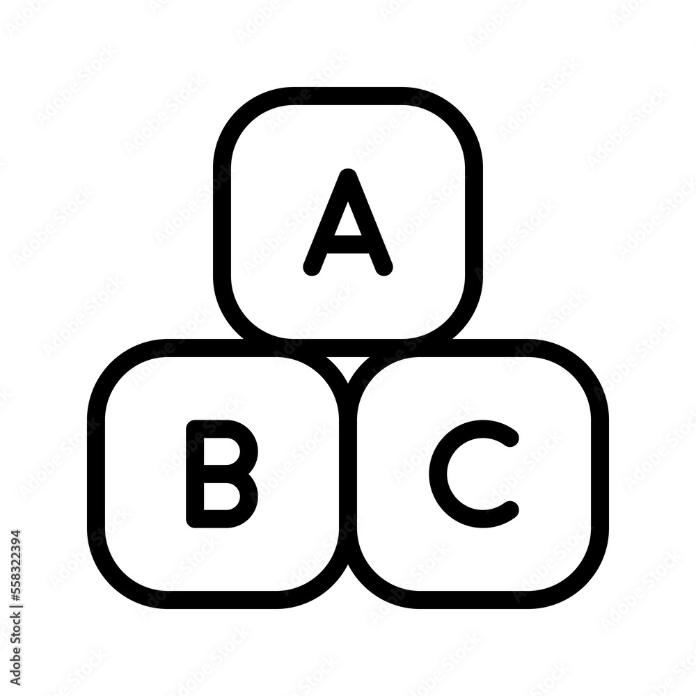 Illustration vector graphic icon of Alphabet. Line style icon. Vector illustration isolated on white background. Perfect for website or application design. Illustration vector graphic icon of Alphabet. Line style icon. Vector illustration isolated on white background. Perfect for website or application design.