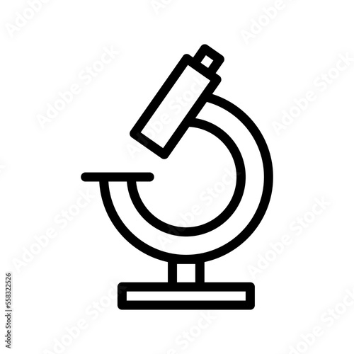 Illustration vector graphic icon of Microscope. Line style icon. Vector illustration isolated on white background. Perfect for website or application design.
