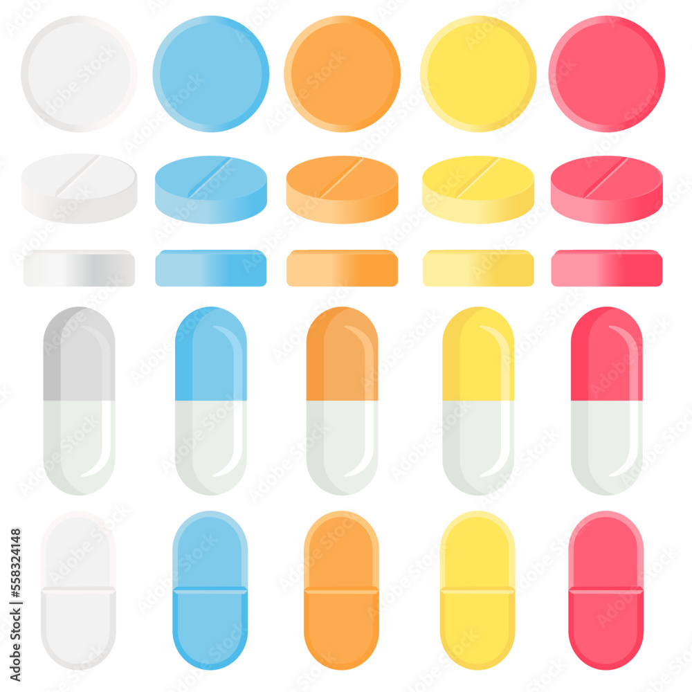 A vector image of the tablet. The concept of treatment and recovery. A health design element for apps, websites and social networks. Medicinal pills. A vector image of the tablet. The concept of treatment and recovery. A health design element for apps, websites and social networks. Medicinal pills.