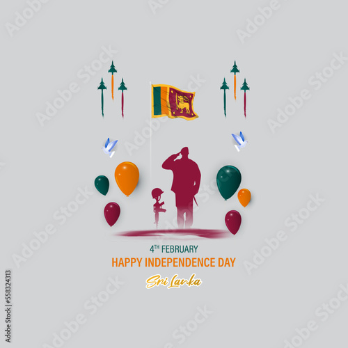 Vector illustration of Sri Lanka Independence Day banner