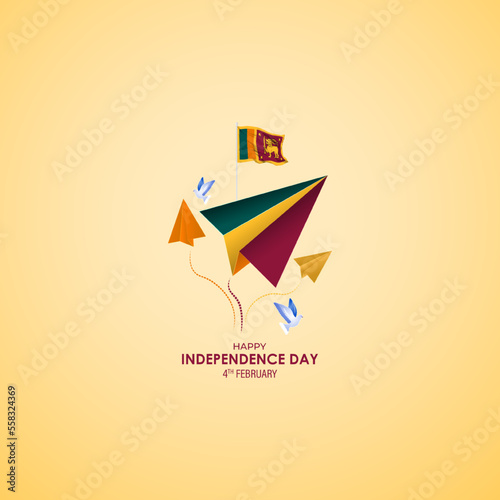 Vector illustration of Sri Lanka Independence Day banner