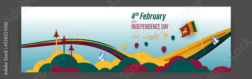 Vector illustration of Sri Lanka Independence Day banner