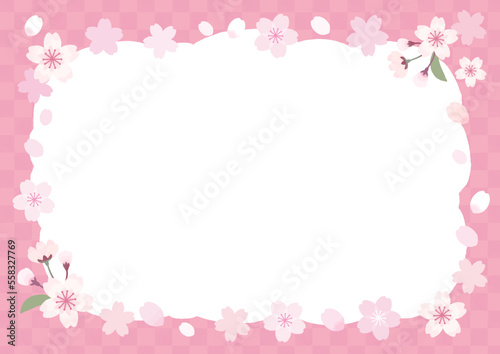 綺麗でかわいい桜のフレーム（透過+ピンク） © しお 澄ノ