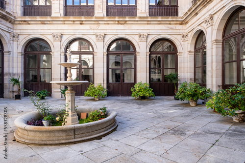 cloister with patio, Royal College of Noble Maidens, Toledo, Castilla-La Mancha, Spain