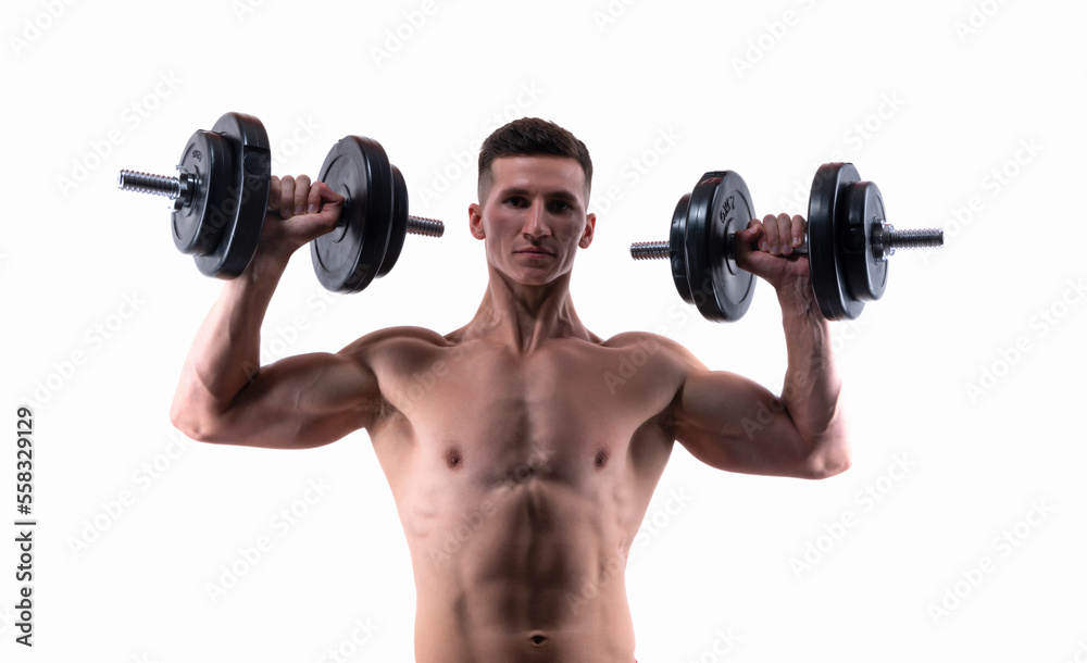 sport man with dumbbell having torso on background. photo of sport man with dumbbell. sport man with dumbbell having torso on background. photo of sport man with dumbbell.