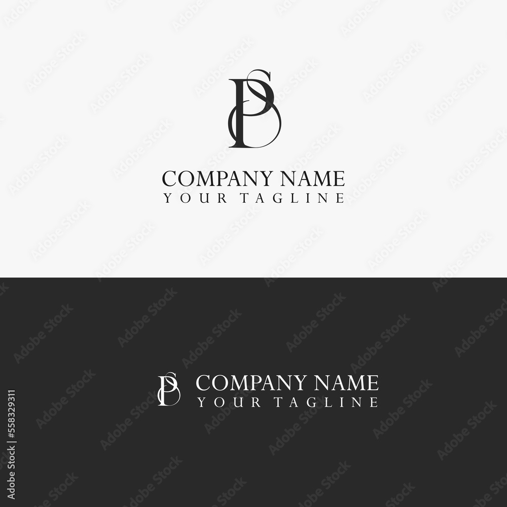 Fototapeta premium Letter P and S vector logo with exclusive concept.