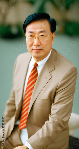 portrait of an asian businessman. Generative ai