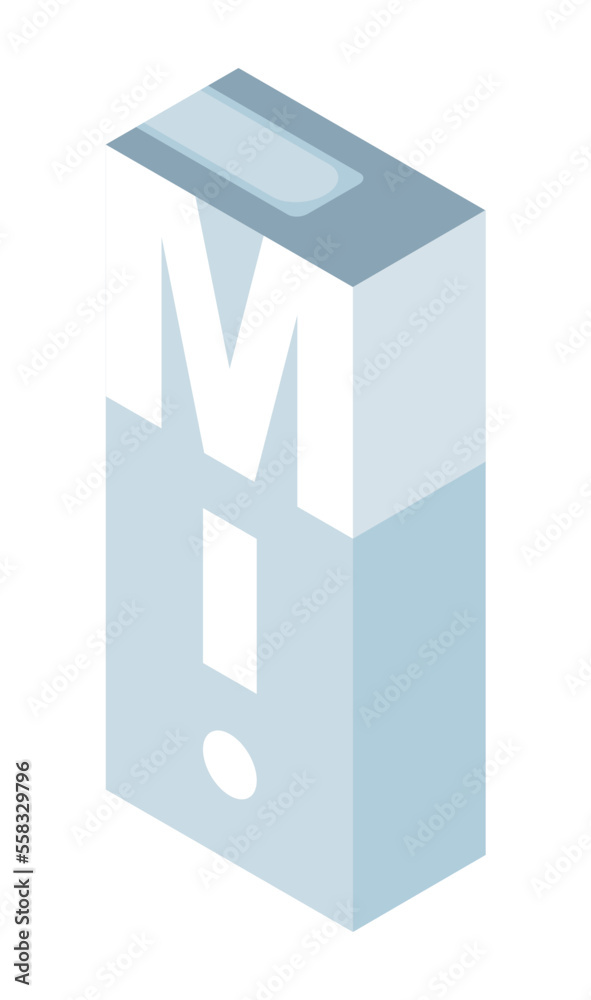 Milk drink in minimalist packaging cardboard box. Dairy products. Vector illustration isolated design Milk drink in minimalist packaging cardboard box. Dairy products. Vector illustration isolated design