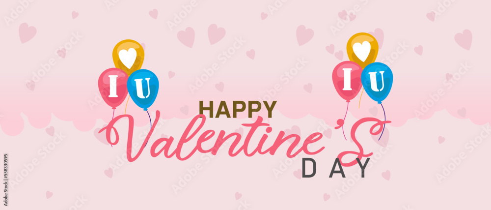 Valentine's day design. Holiday banner, web poster, flyer, stylish brochure, greeting card, cover. Romantic background