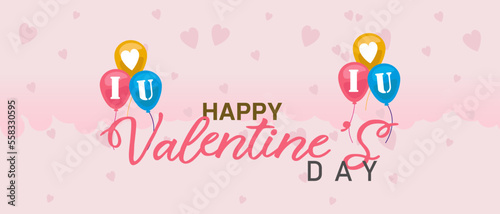 Valentine's day design. Holiday banner, web poster, flyer, stylish brochure, greeting card, cover. Romantic background