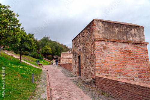 Architectural detail from the Alcazaba, a palatial fortification in Malaga, Spain
