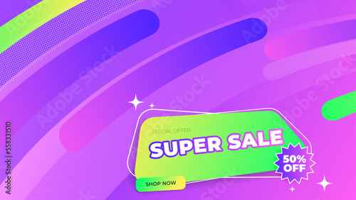 Flash sale discount banner template promotion design for business