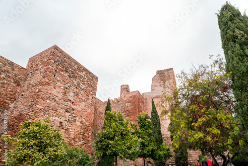 Architectural detail from the Alcazaba, a palatial fortification in Malaga, Spain