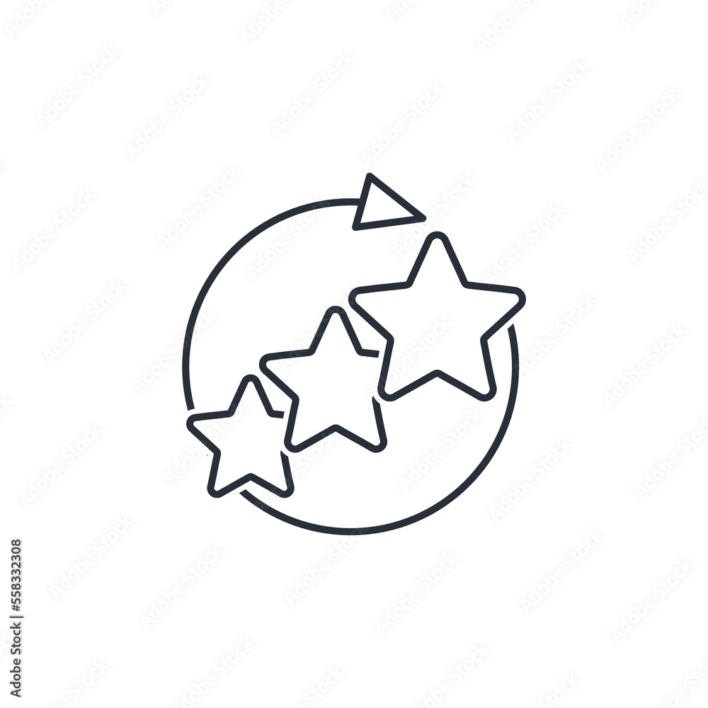Professional update. Quality improvement. Vector linear icon isolated on white background. Professional update. Quality improvement. Vector linear icon isolated on white background.