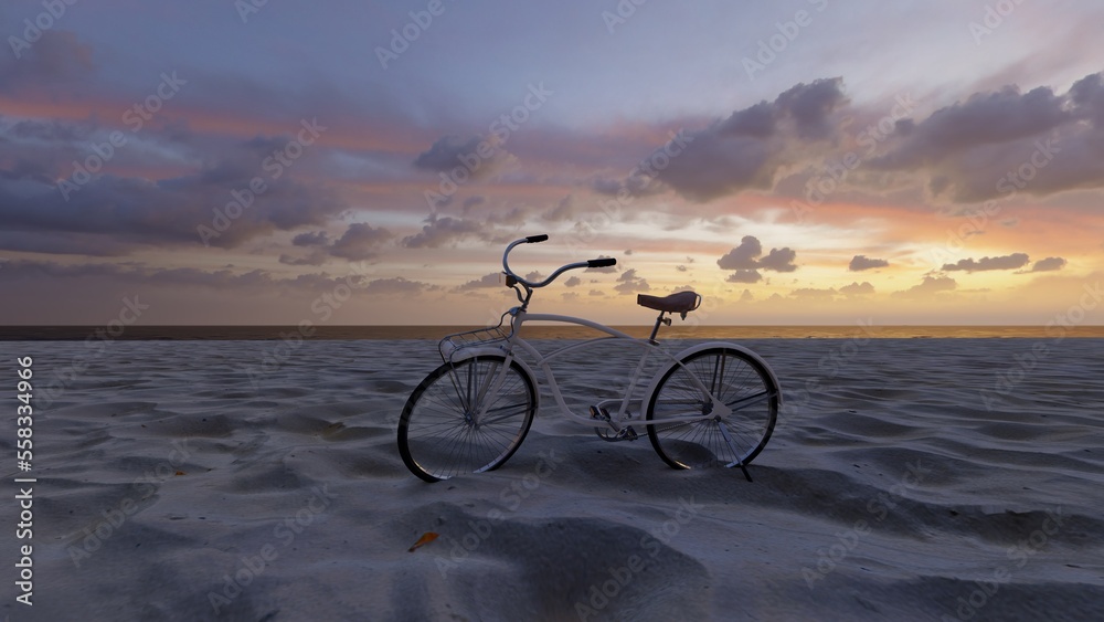 Fototapeta premium bicycle on the beach