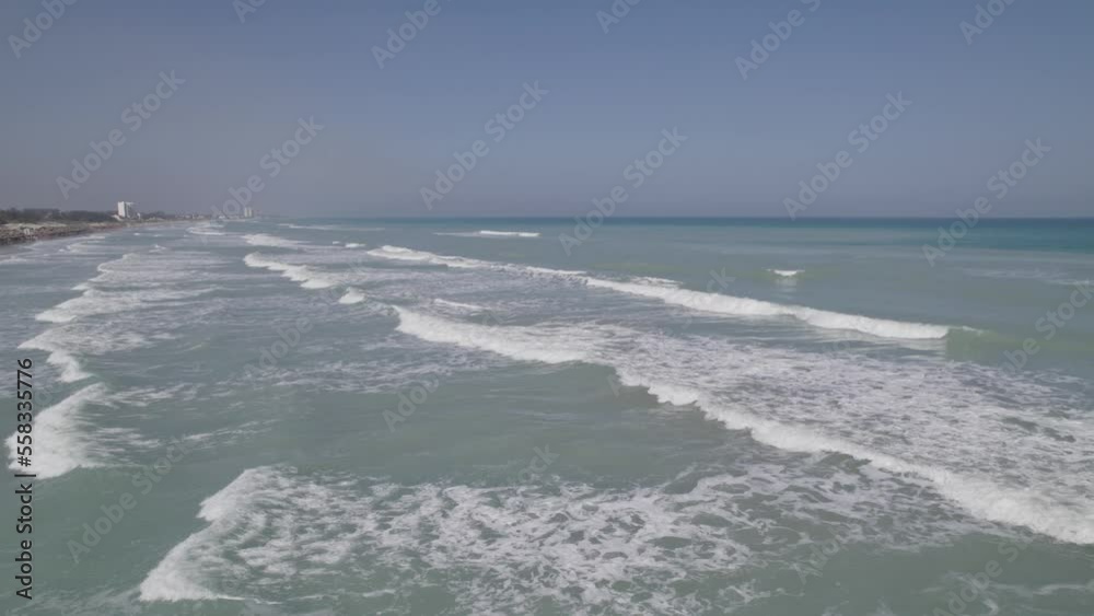 Stabilized aerial shot of the waves before the cold front Stabilized aerial shot of the waves before the cold front