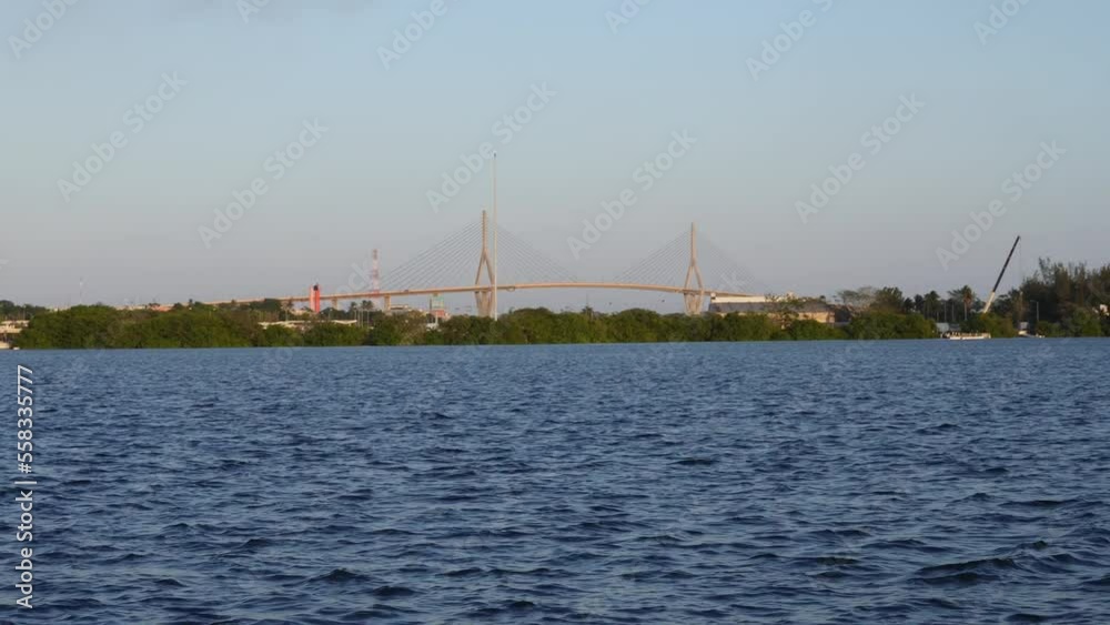 Laguna del carpintero and Tampico bridge at sunset Laguna del carpintero and Tampico bridge at sunset