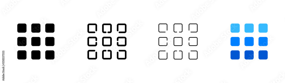 Menu flat icons set. Button, controls, style, design, theme, sorting, apps, gadgets, click. Coreception technologies. Vector flat icons set on a white background Menu flat icons set. Button, controls, style, design, theme, sorting, apps, gadgets, click. Coreception technologies. Vector flat icons set on a white background