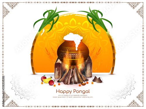Beautiful Happy Pongal traditional south Indian festival background