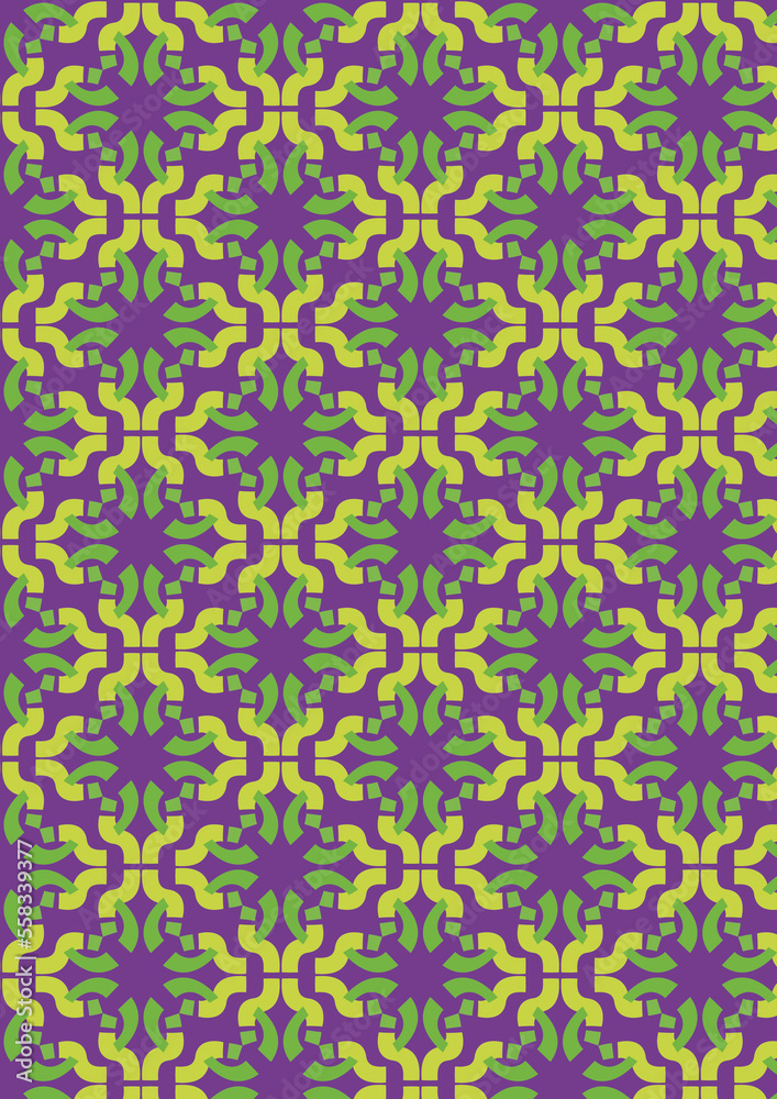 seamless pattern in green and purple