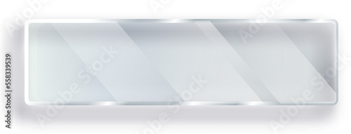 Glass transparent board. PNG glass plates with a place for inscriptions isolated. 