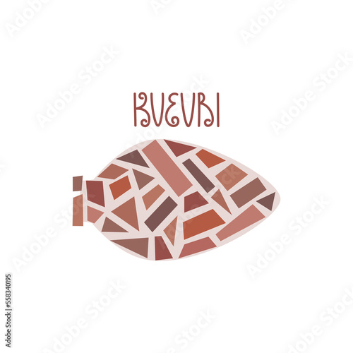 Art Kvevri logo vector illustration. Traditional Georgian clay vessel Qvevri for making wine