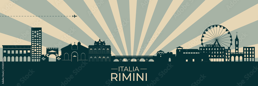 Skyline Rimini Italy, Rimini outline city skyline Stock Illustration | Adobe Stock