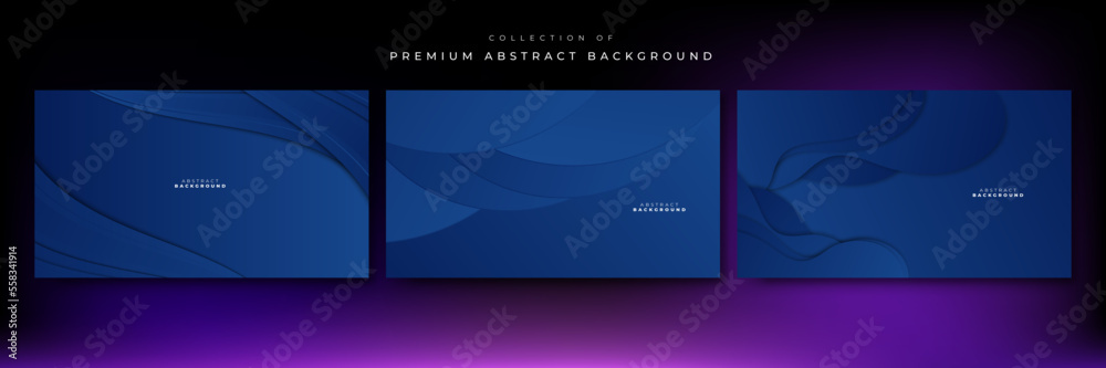 Abstract banner design with blue geometric background. Blue banner background. Vector abstract graphic design banner pattern background template.