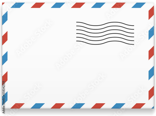 Air post envelope. International mail blank template