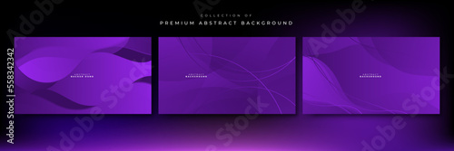 Modern purple abstract presentation background with wave curve lines