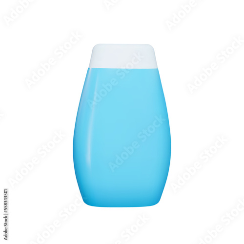 shampoo 3d icon. shower gel. care product packaging. Isolated object on transparent background