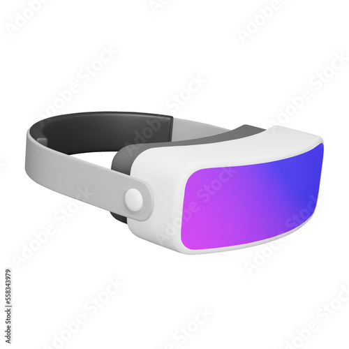 Vr glasses 3d icon. Virtual reality glasses. A device with a lens that fits on your phone. Isolated object on transparent background