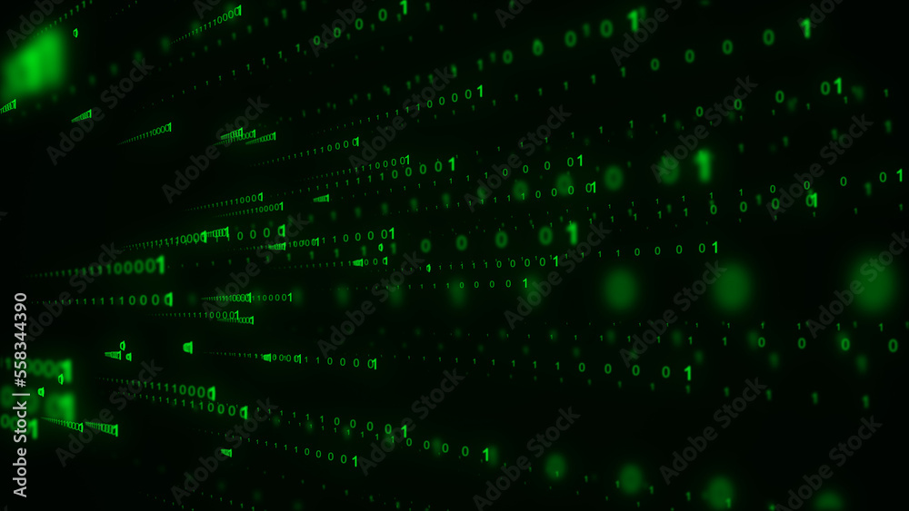 Technology binary code. Random falling digits on screen. Hacked software. Matrix sciense background. Big data analytics. 3D rendering. Technology binary code. Random falling digits on screen. Hacked software. Matrix sciense background. Big data analytics. 3D rendering.