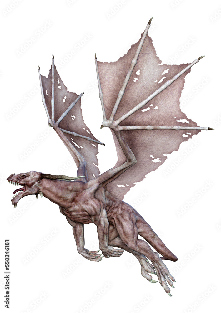 Fototapeta premium 3D Rendering Fairy Tale Dragon on White