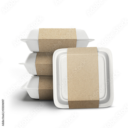 Fast food box delivery and tower box mockup realistic