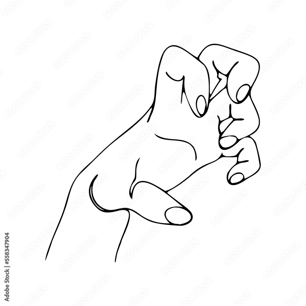 Creepy hand. Attack hand gesture. Vector drawing of a gesture