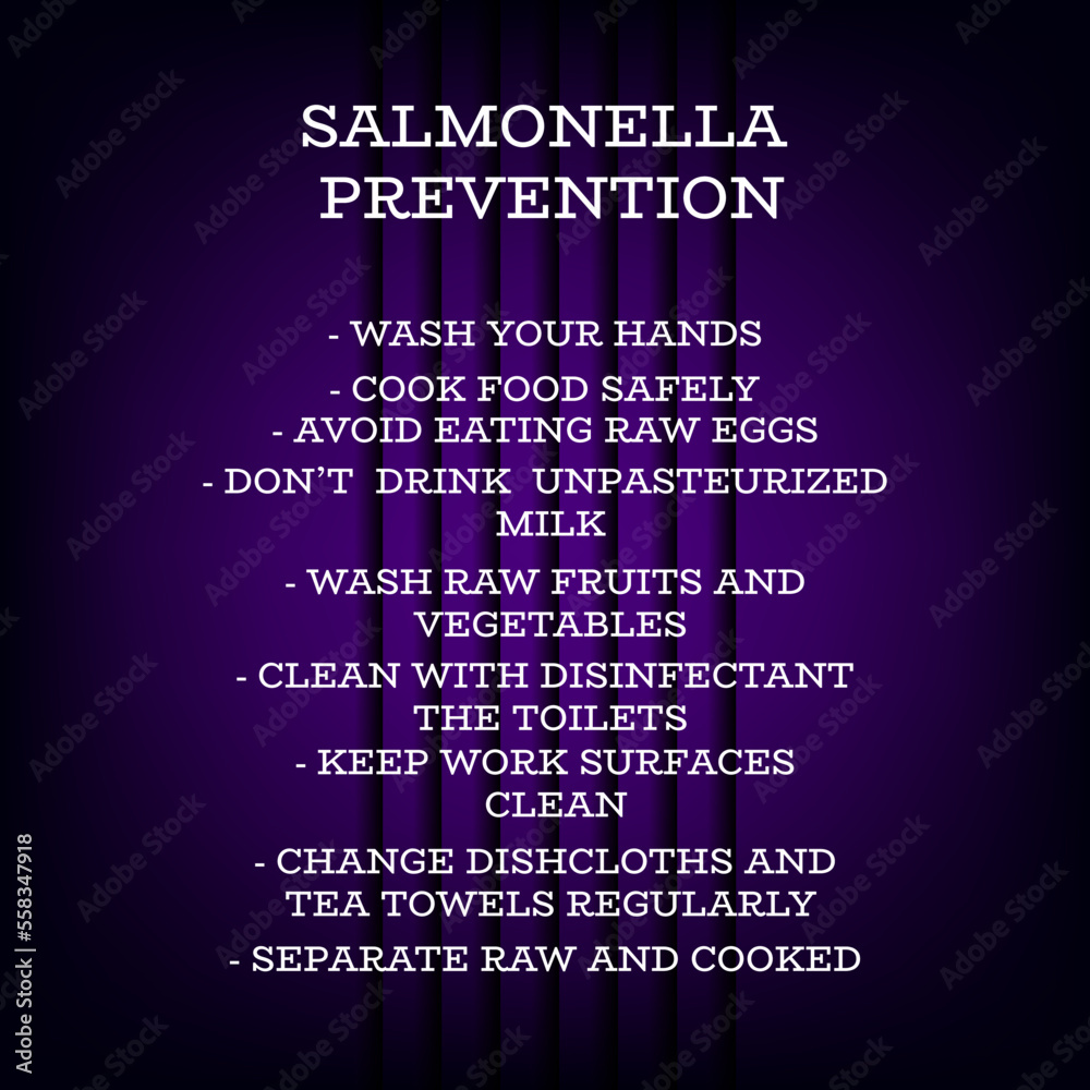 salmonella prevention.  Vector illustration for medical journal or brochure. 