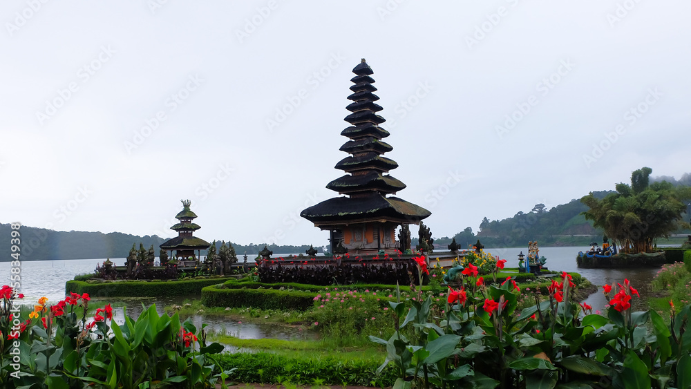 A beautiful Ulun Danu temple on Beratan Lake, Bali A beautiful Ulun Danu temple on Beratan Lake, Bali