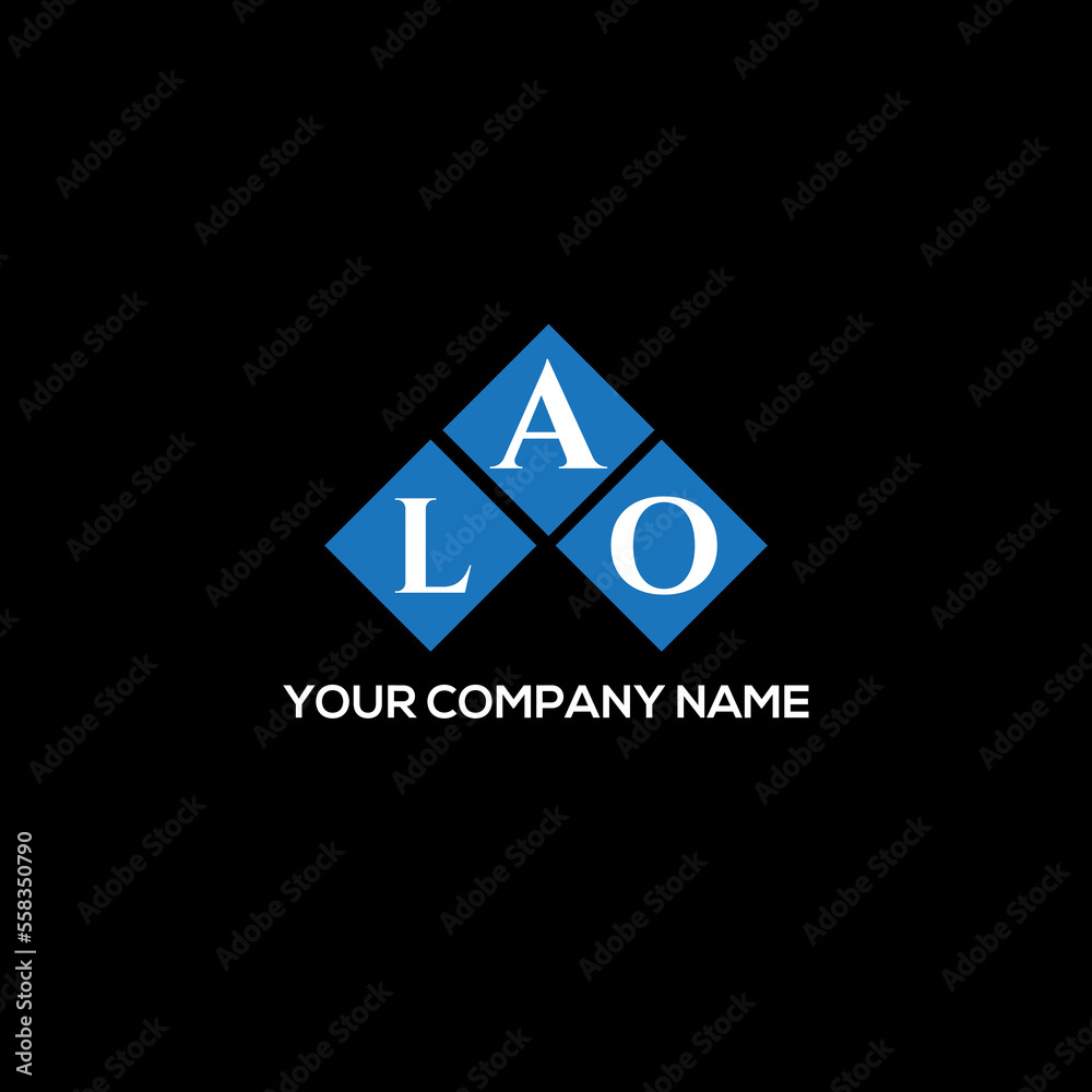 Fototapeta premium LAO letter logo design on black background. LAO creative initial LAO letter logo design on black background. LAO creative initials letter logo concept. LAO letter design. 