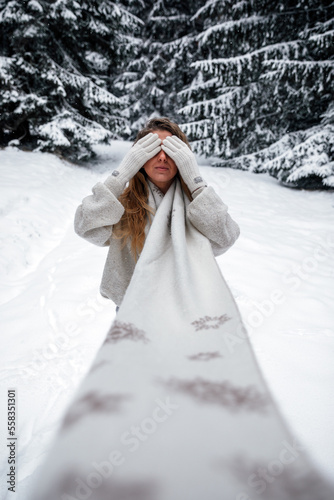 Magnificent girl in winter ...