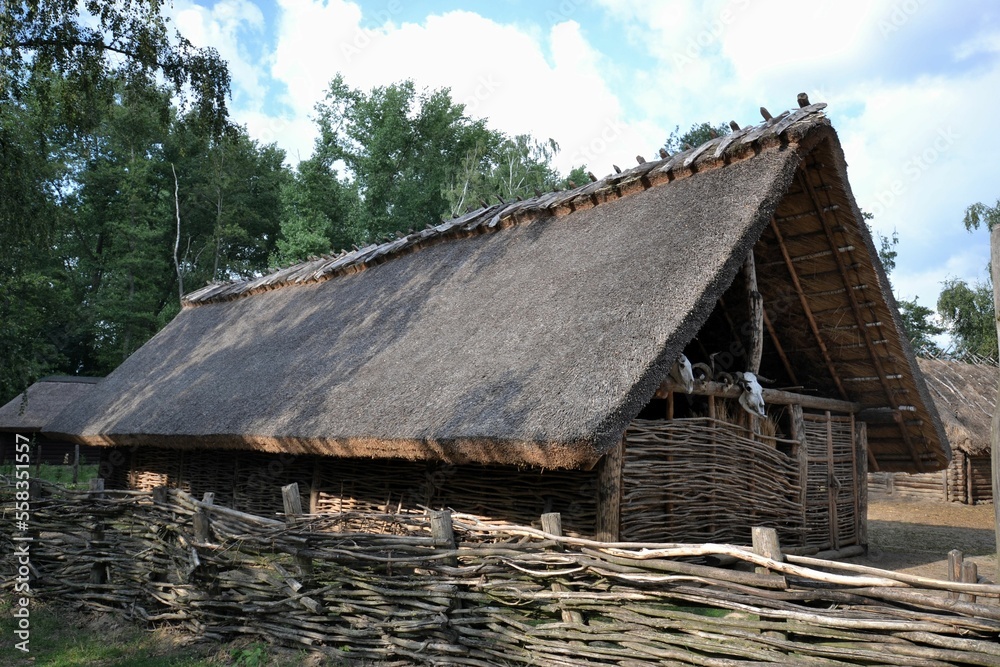 Gród w Biskupinie, stanowisko archeologiczne, architektura, park, stary