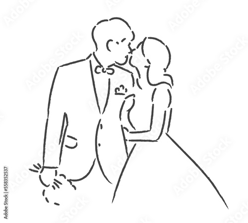 silhouette of bride and groom