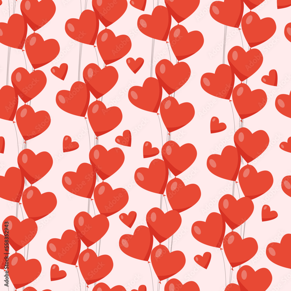 Romantic seamless background with hearts