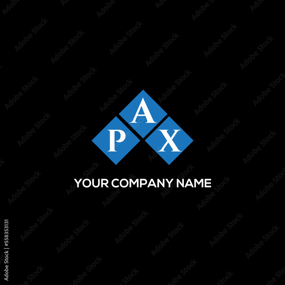 Fototapeta premium PAX letter logo design on BLACK background. PAX creative initials letter logo concept. PAX letter design.